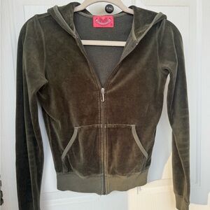 Y2K Juicy Couture Olive Velour Women's Jacket